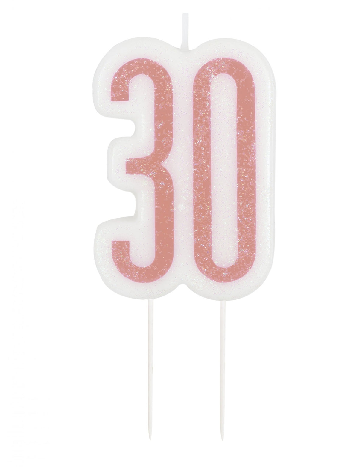 Bougie d'anniversaire sur pic 30 ans rose pailleté