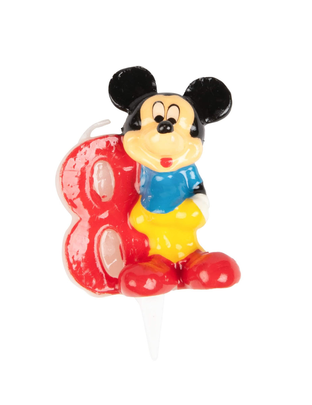 Sveča številka 8 Miki Miška za otrok rdeča s figurico Disney