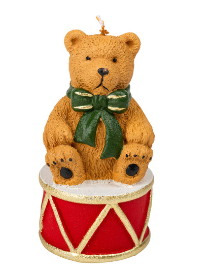 Medvedja sveča na bobnu 11 x 6 cm Božični okraski