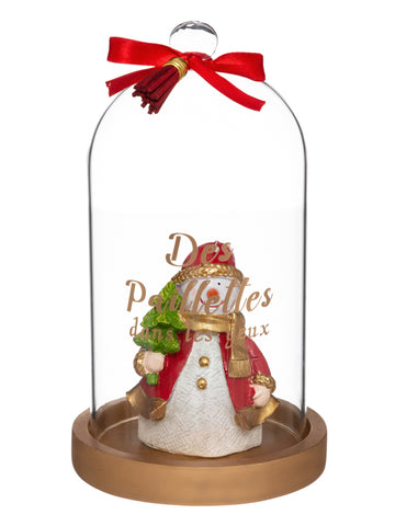 Tradicionalna steklena kupolasta sveča 19 x 12 cm naključni božični vzorec