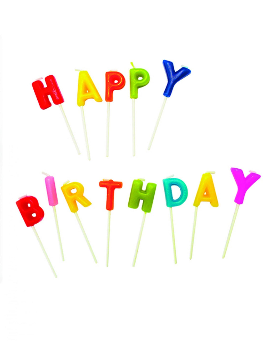 sveče Happy Birthday na palčki pisano