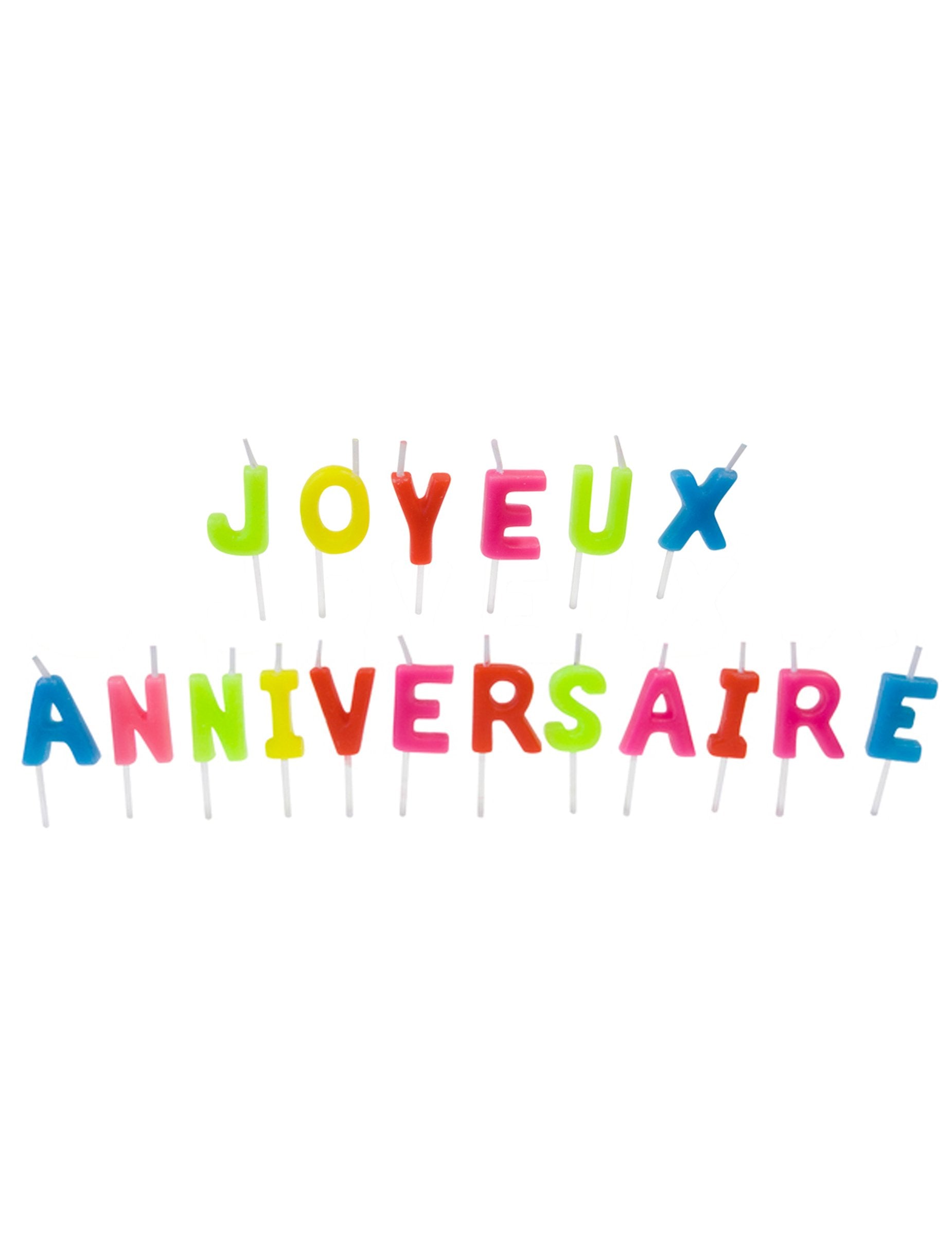 Bougies Joyeux anniversaire multicolores