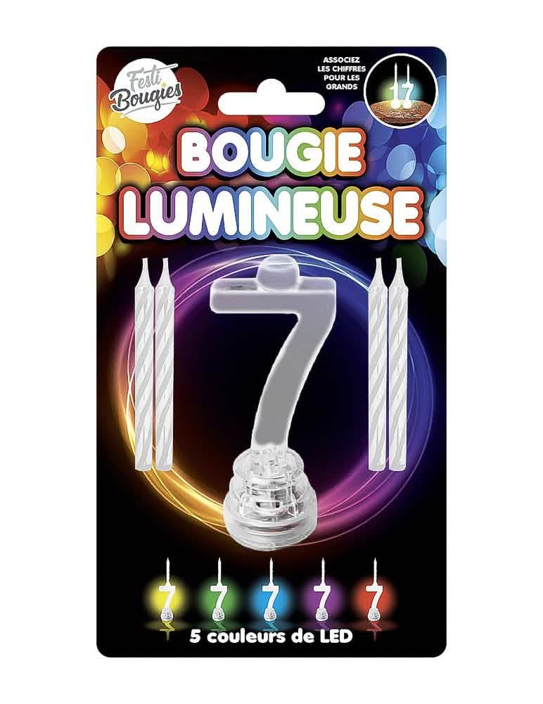 LED svetleča sveča številka 7 večbarvna