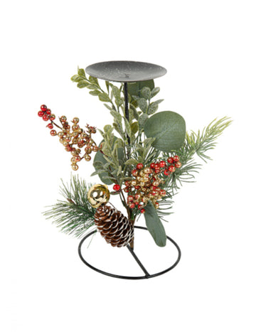 Tradicionalni in rastlinski svečnik 20 cm Božični okraski