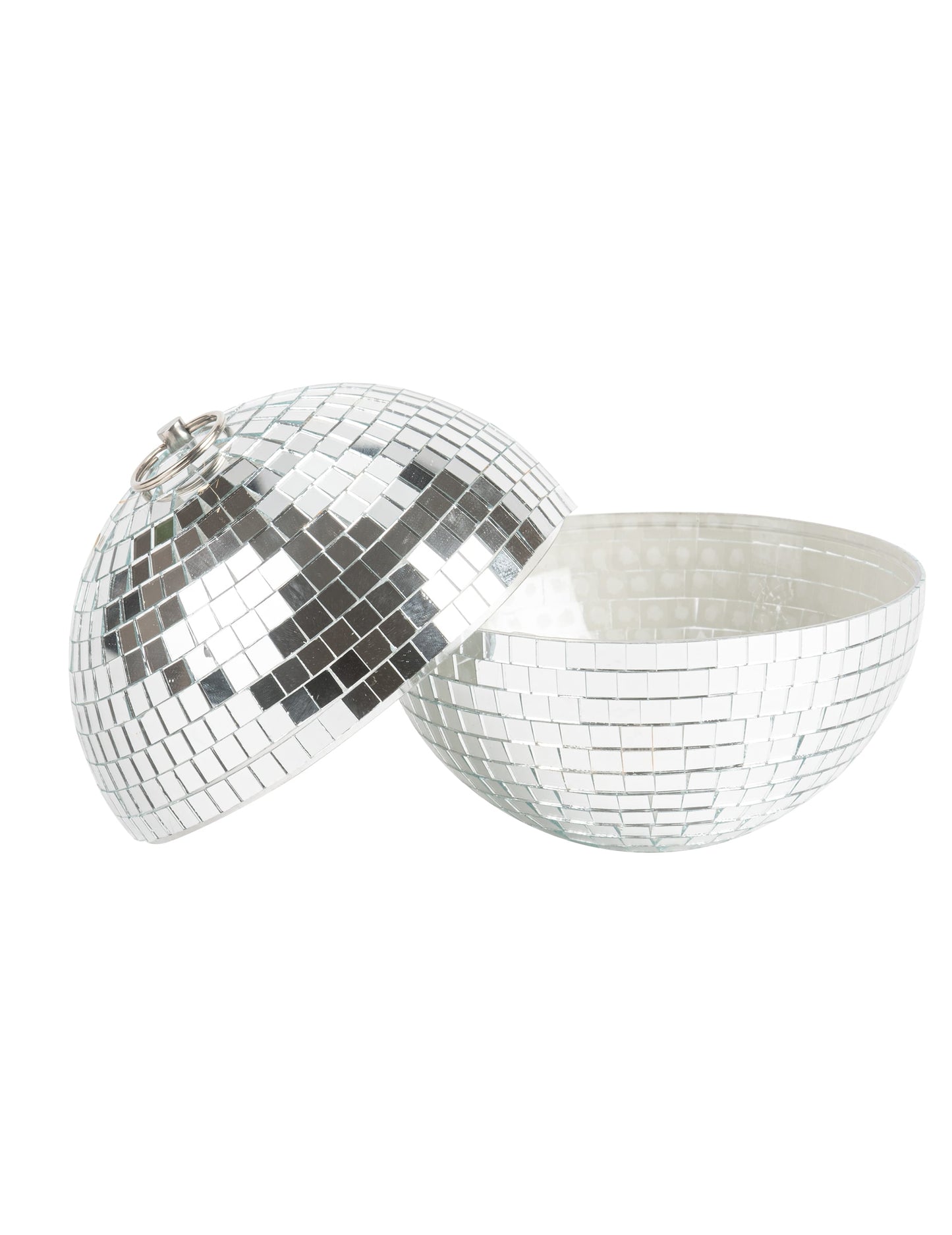 Boule à facettes emboitable argentée 16 cm