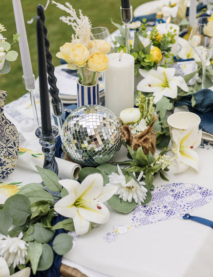 Boule à facettes à suspendre verre miroir argent 16cm emboîtable déco disco