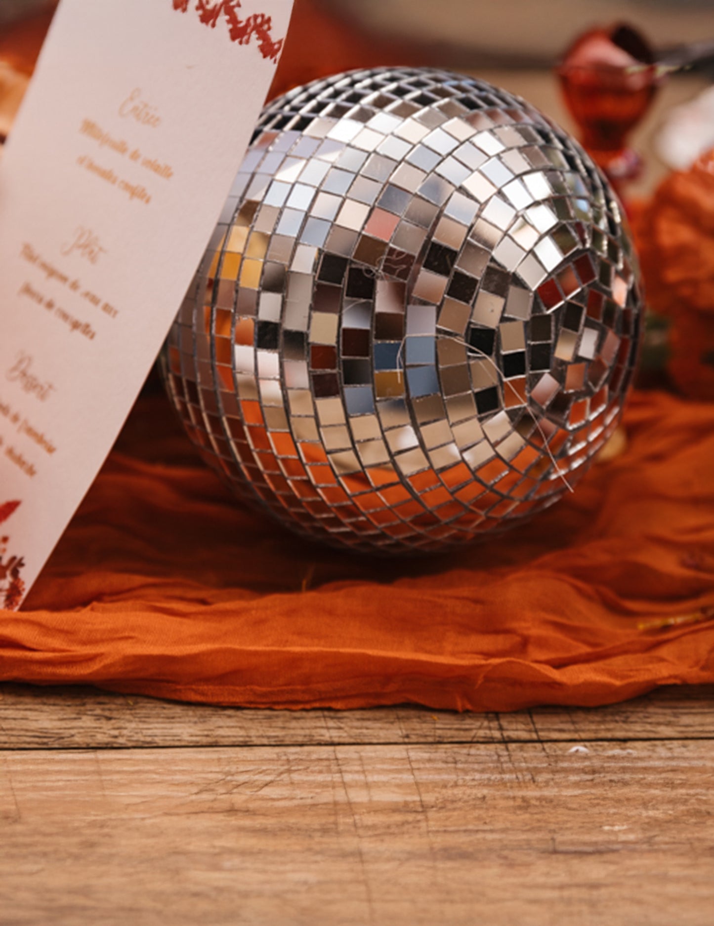 Boule à facettes à suspendre verre miroir argent 16cm emboîtable déco disco