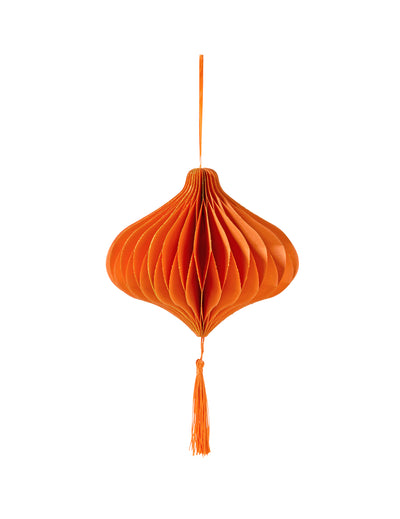 Boule à suspendre en papier alvéolé pour fête orange