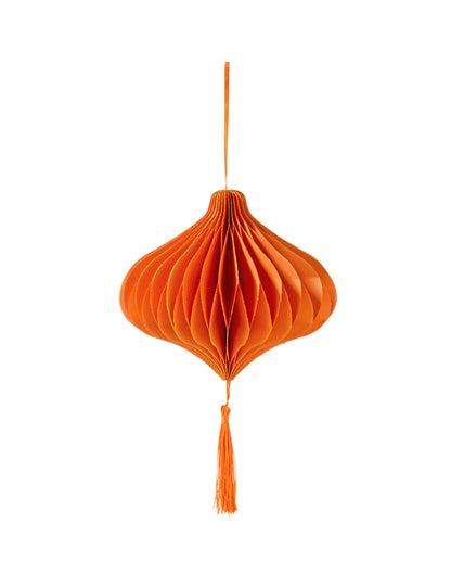 Boule à suspendre en papier alvéolé pour fête orange