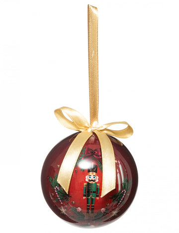 Rdeča božična žoga vojak Nutcracker 7,5 cm