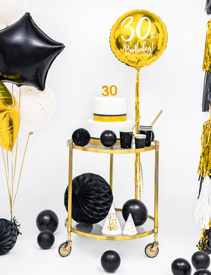 Črno satje papirna kroglica 20 cm