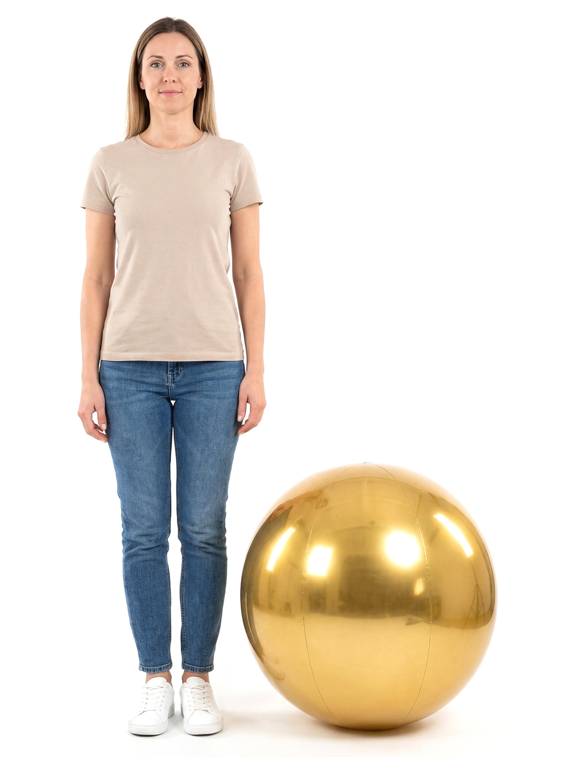 Zlata napihljiva disko krogla 60 cm 