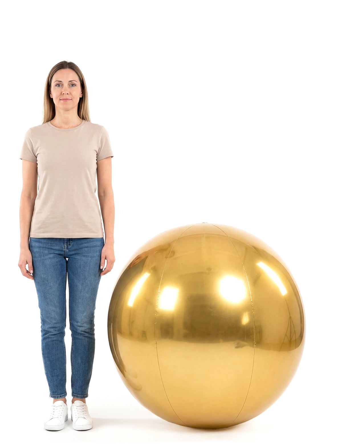 Zlata napihljiva disko krogla 90 cm 
