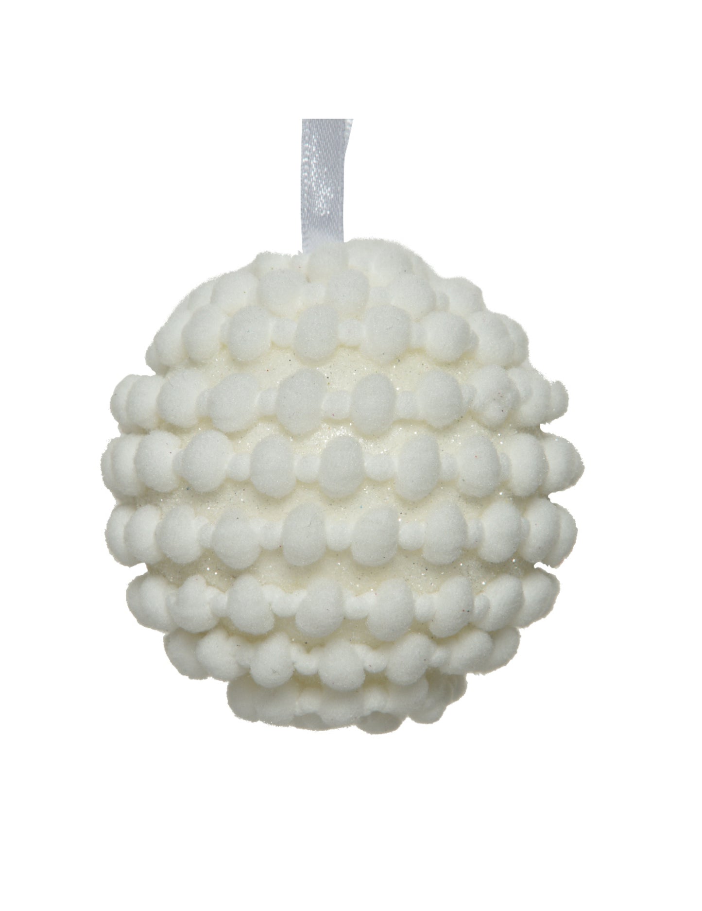 Božična kroglica z bombažem in bleščicami 8 cm polarno ozračje
