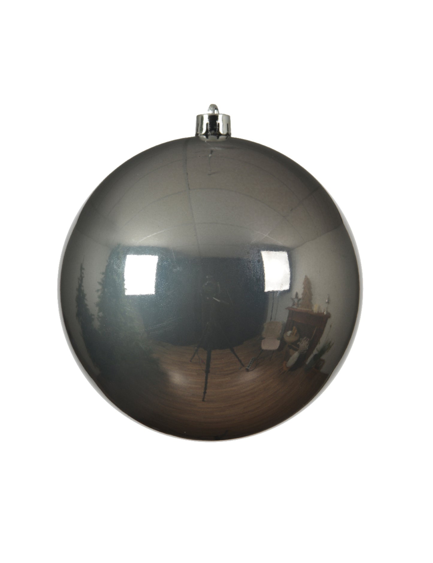 Velika srebrna božična krogla 20 cm 