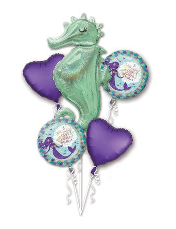 Šopek 5 folijskih balonov z motivom morske deklice za rojstni dan