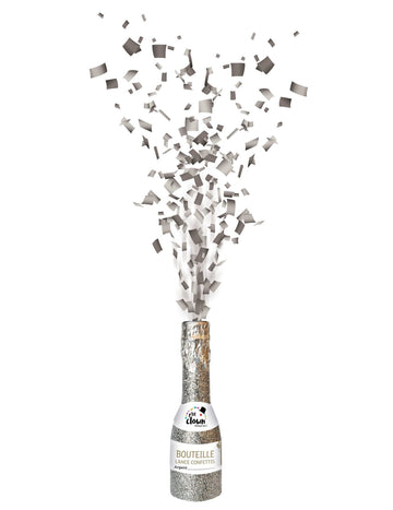 Srebrna steklenica Confetti Cannon 16 cm