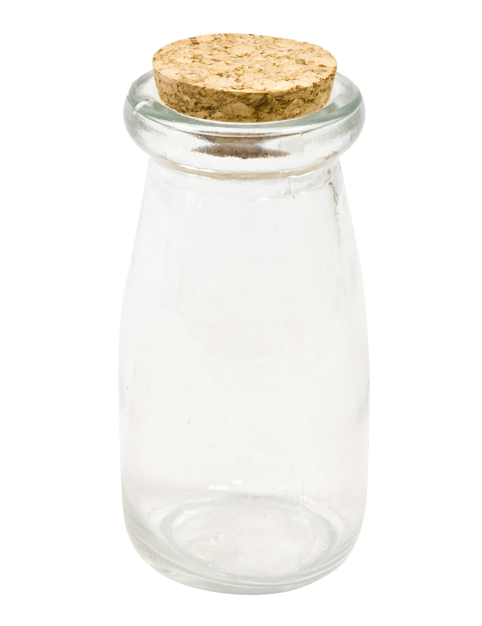 Bouteille en verre avec bouchon en liège pour candy bar transparente