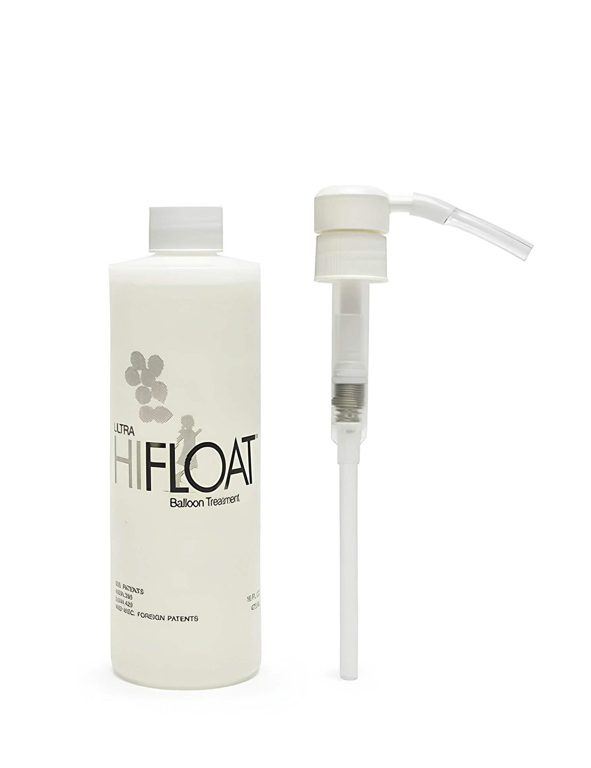 Bouteille HI-FLOAT avec pompe pour ballons hélium 473ml blanc