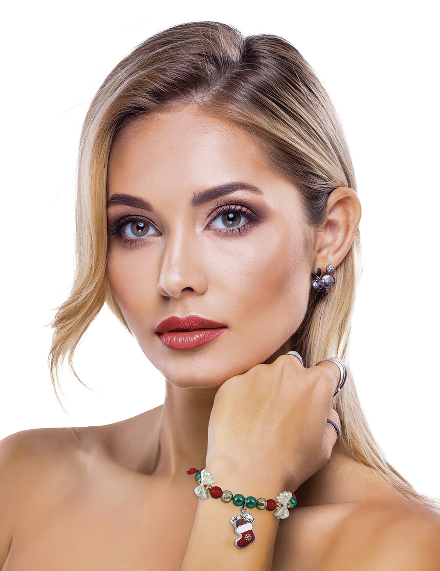 Božična zapestnica iz nogavice