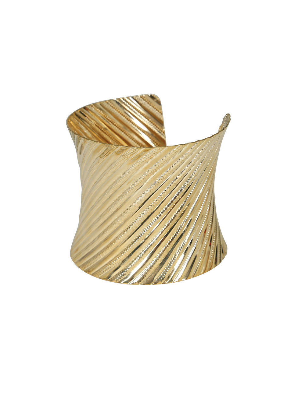 Vue de trois-quarts du bracelet manchette métallique antique pour femme