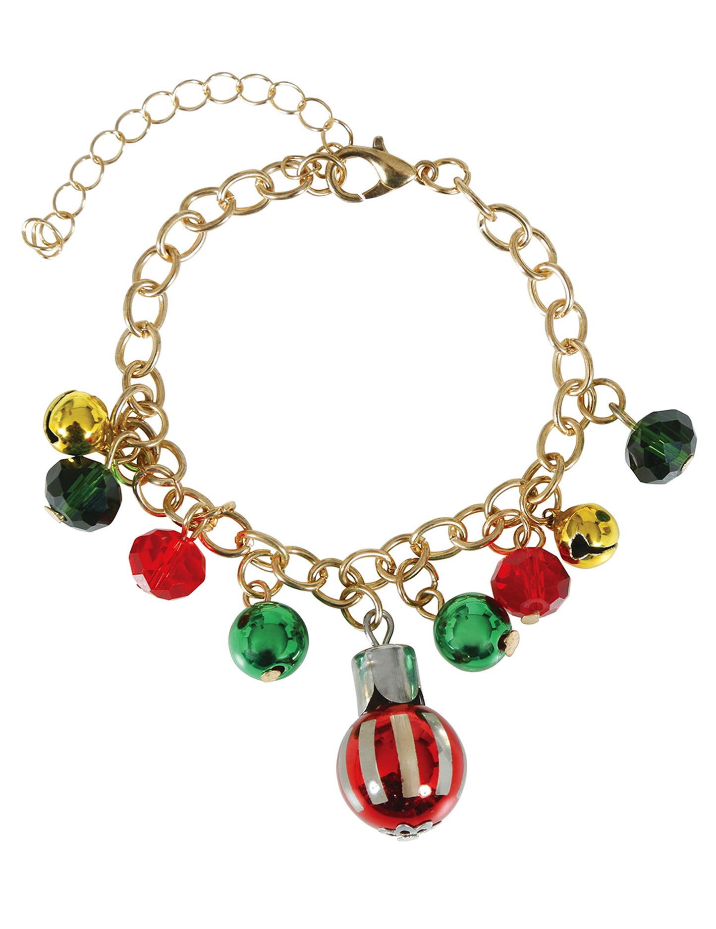 Kovinska zapestnica z božičnimi kroglicami