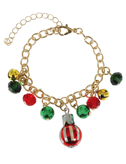 Kovinska zapestnica z božičnimi kroglicami