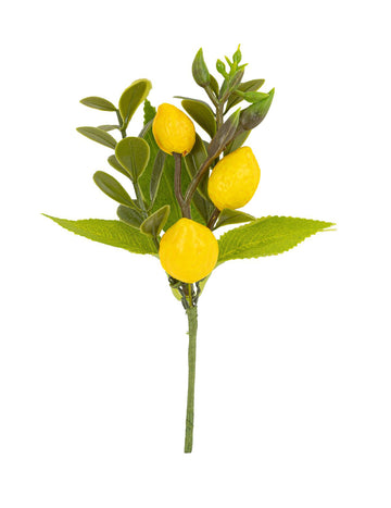 Umetna limonina veja z rumenim in zelenim listjem, 13,5 cm