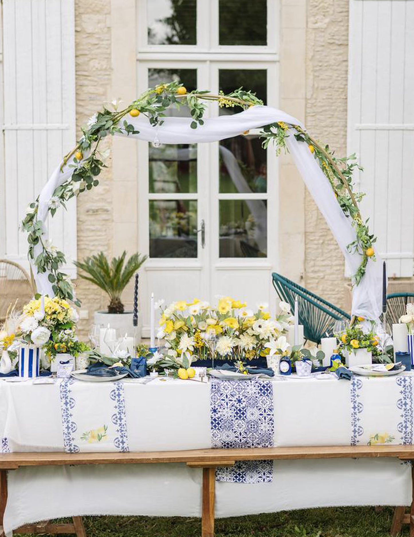 Umetna limonina veja z rumenim in zelenim listjem, 13,5 cm