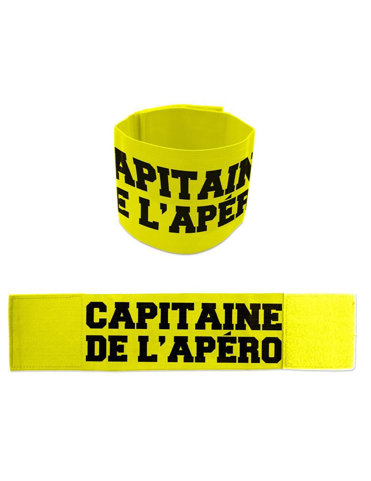Vue d'ensemble et à plat du brassard capitaine de l'apéro