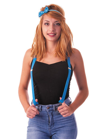 Bretelles bleu fluo pour adulte bleu fluo