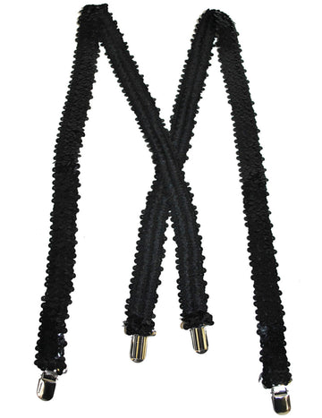 Bretelles à sequins pour adulte noires