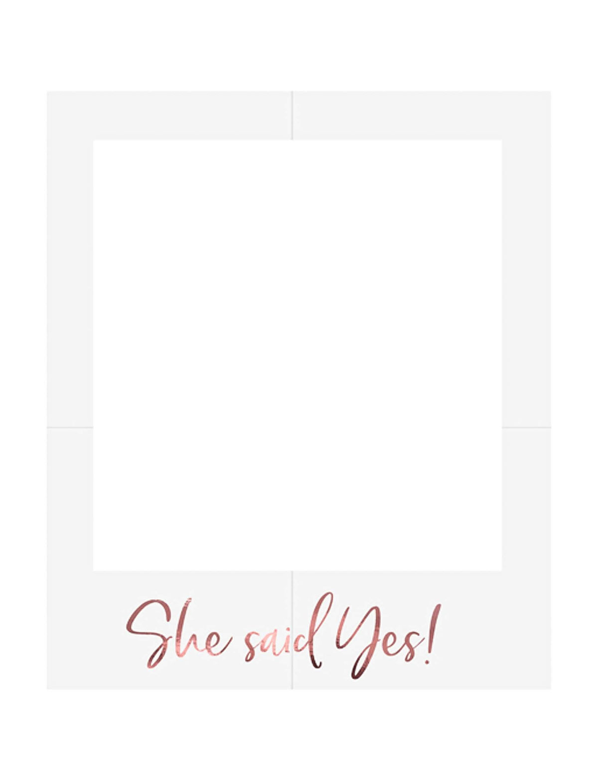 Kartonski okvir za fotografijo she said yes bela in rožnato zlato