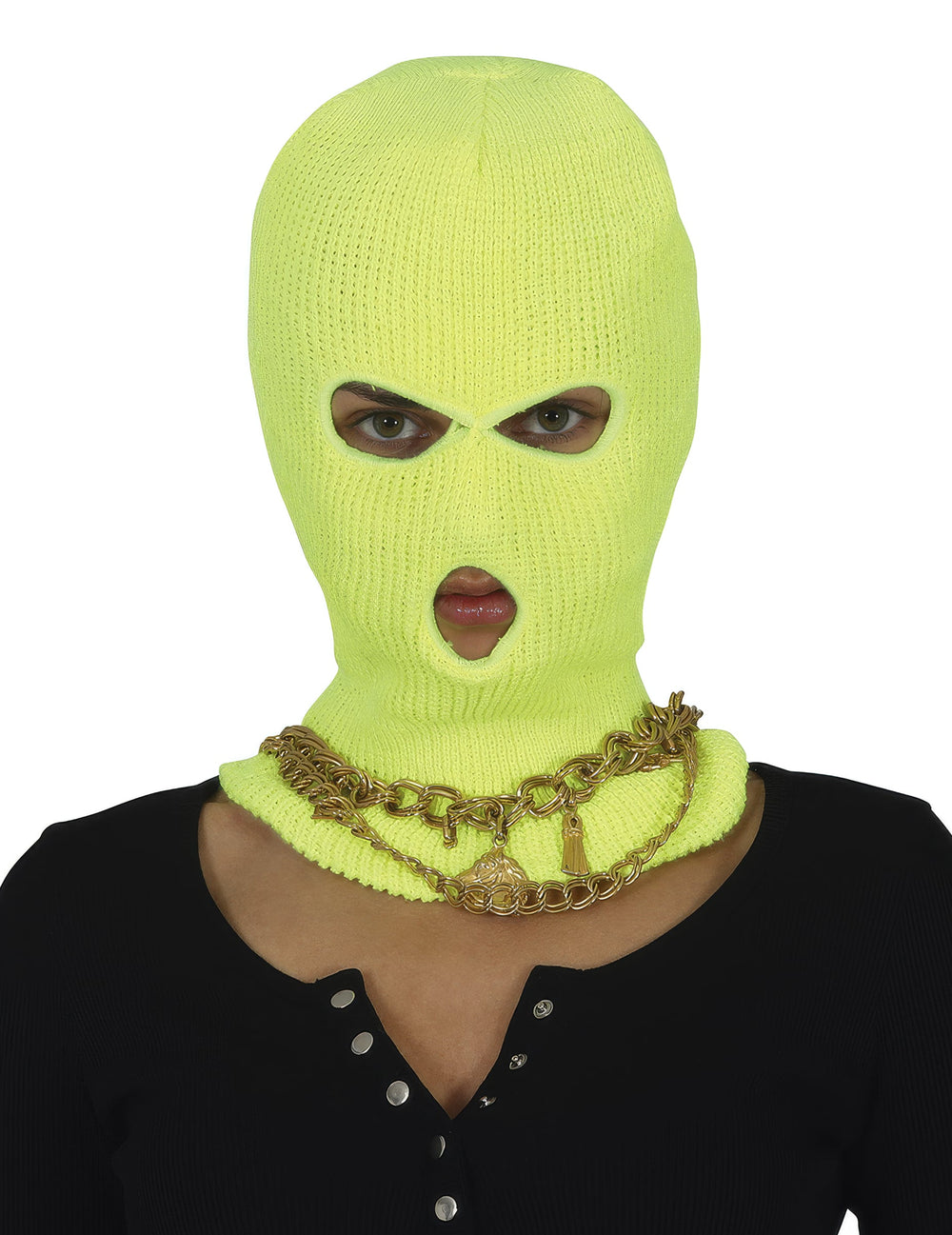 Cagoule néon pour adulte jaune