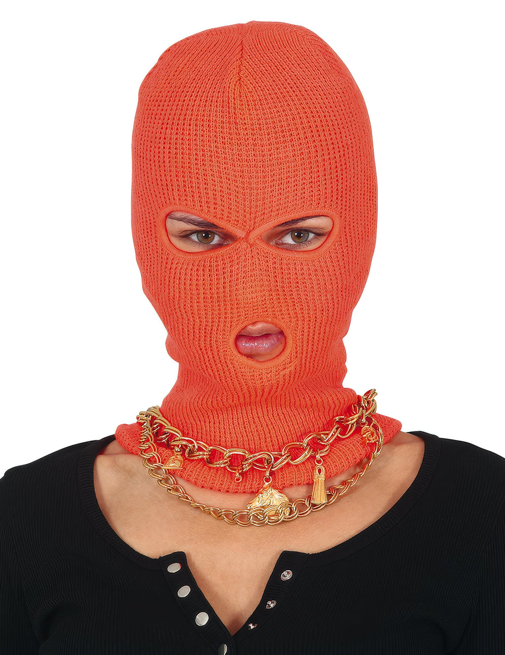 Cagoule néon pour adulte orange
