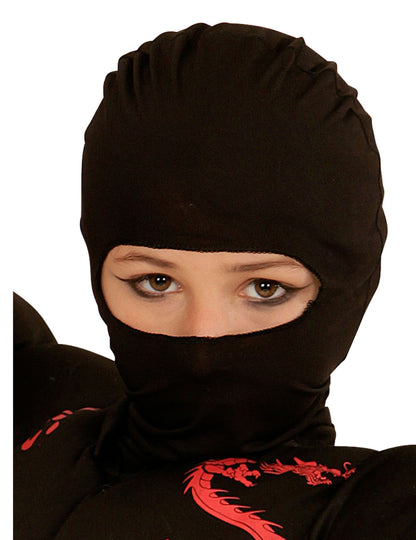 Otroška črna ninja kapuca