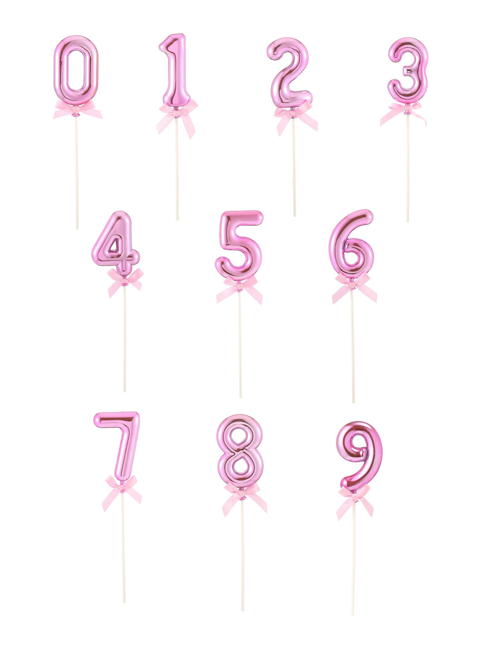 Cake topper chiffre pour gâteau d'anniversaire rose avec nœud