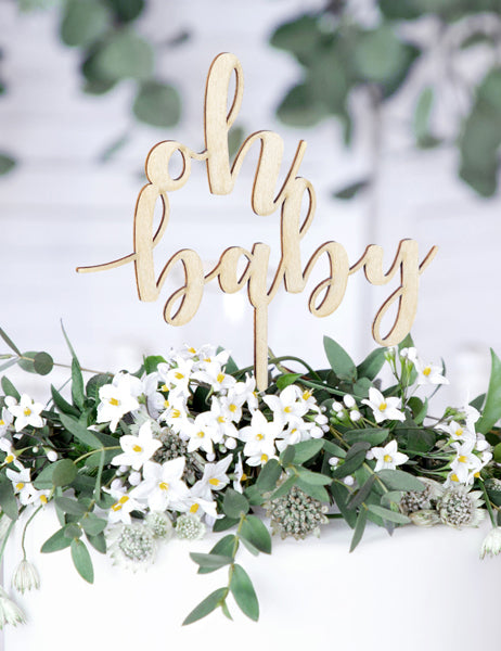 Lesen okrasek za torto Oh, baby 13,5 x 17 cm za otroško zabavo