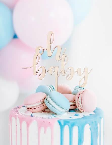 Velik posnetek cake topperja oh baby za baby shower