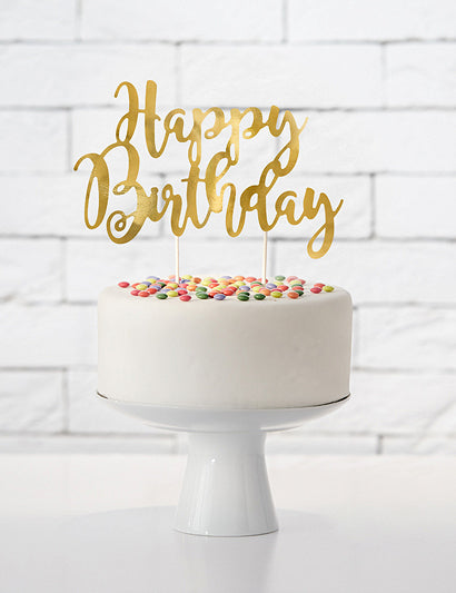 Torta Topper v veselem rojstnem dnevu Gold Metallic 22,5 cm