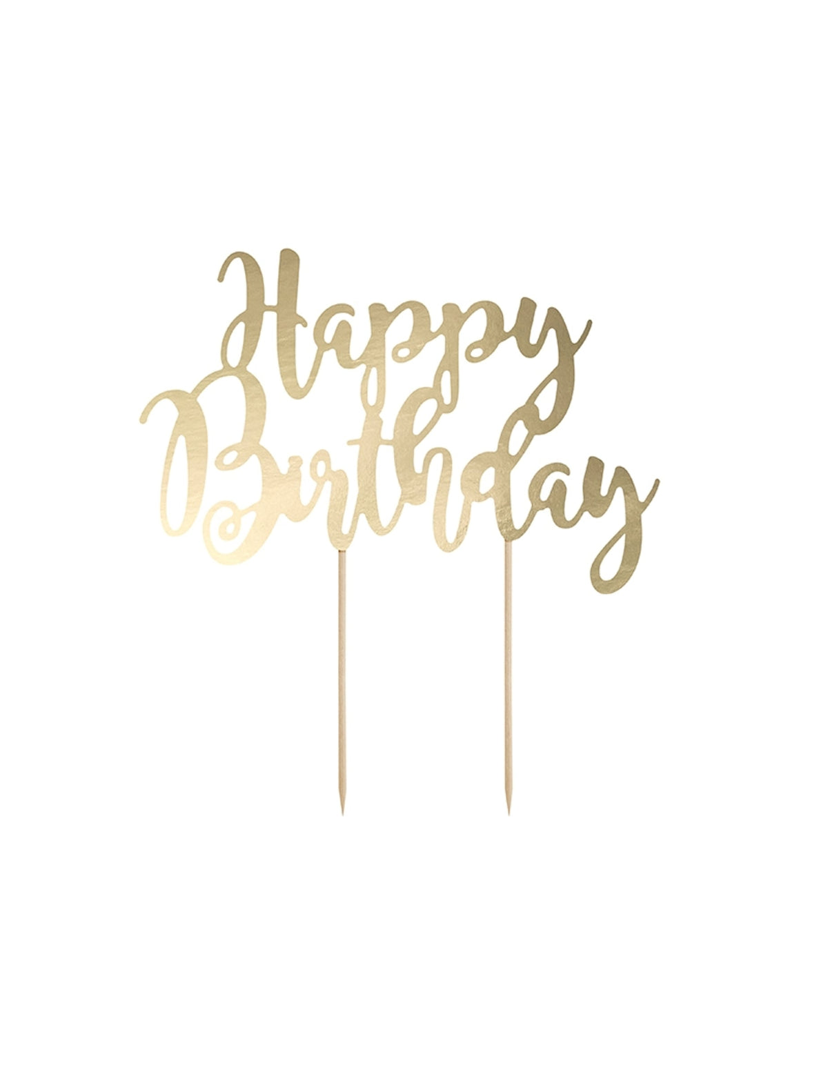Cake topper en carton Happy Birthday pour décoration chic doré métallisé