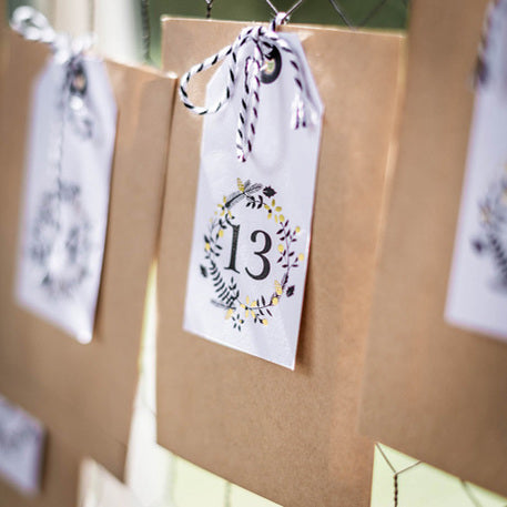 Calendrier de l'avent jolis moments 25 pochettes à personnaliser kraft et blanc