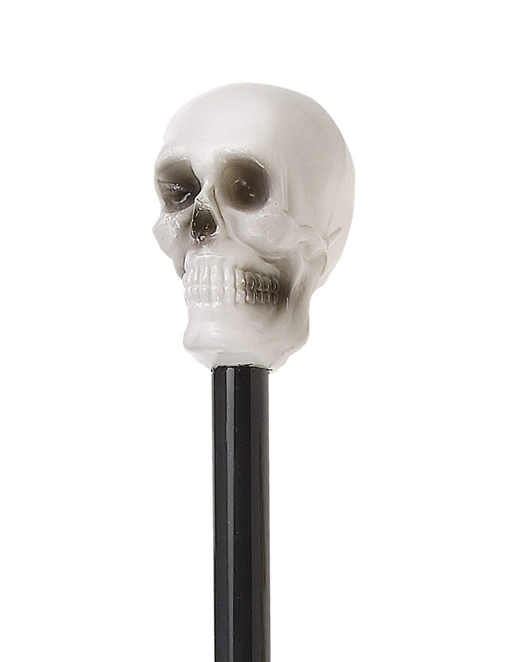 Stranski pogled na ročaj s lobanjo na palici-skeletu