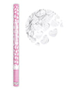 Canon à confettis coeurs pour fête blancs