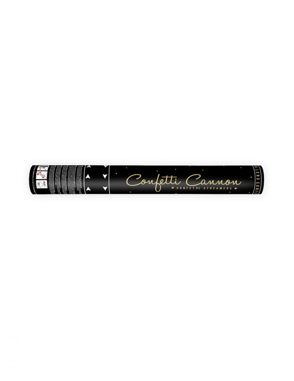 Canon à confettis serpentins dorés pour fête noir et or