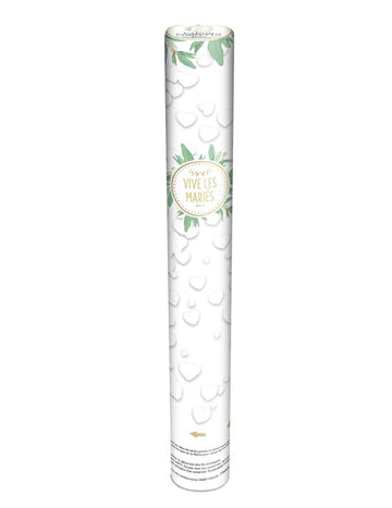 40 belih papirnatih konfetnih topov v obliki srca cm Naj živita mladoporočenca!