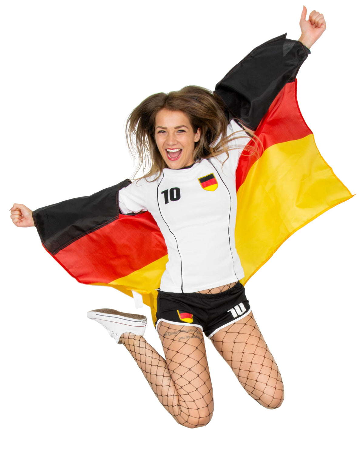 Cape de fan drapeau allemand pour adulte noir rouge et jaune