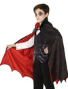 Cape de vampire pour garçon noire et rouge aux bords dentelés
