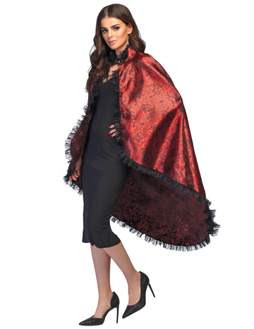 Rdeči vampirski ogrinja z čipkami za odrasle