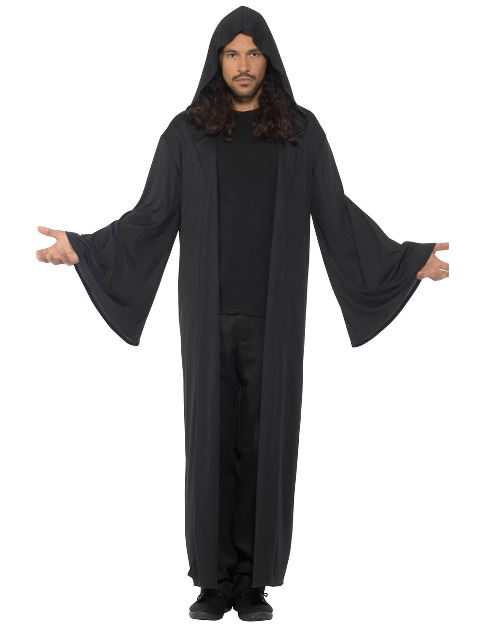 Pregled dolgega plašča s kapuco za halloween